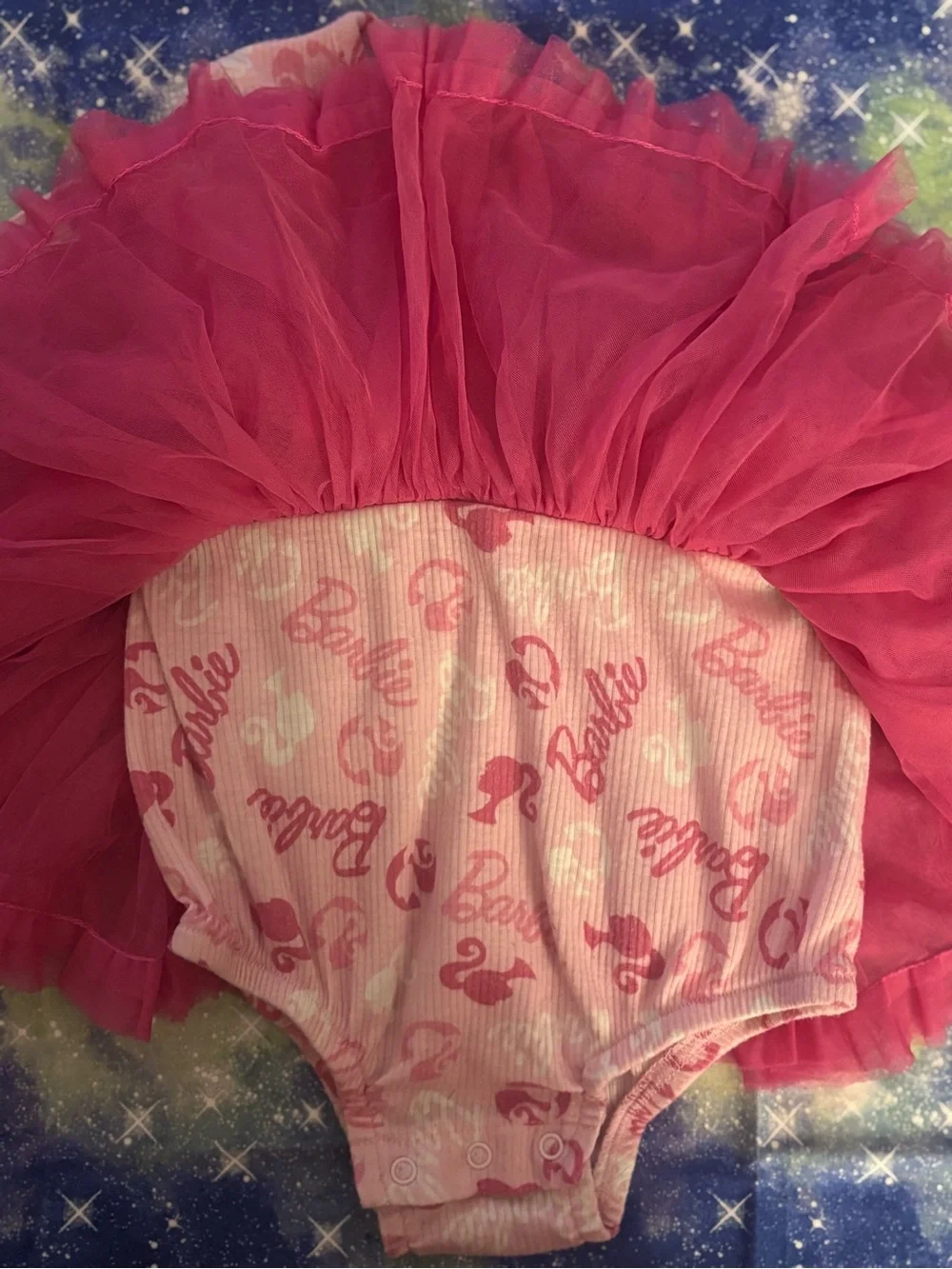 Barbie Pink & Hot Pink Logo Tulle Skirt Bodysuit